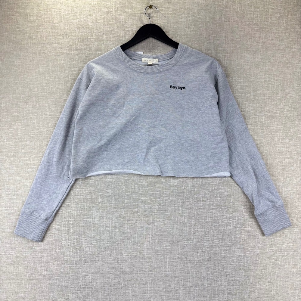 LA Hearts PacSun Gray Boy Bye Embroidered Cropped Sweatshirt NWT Medium